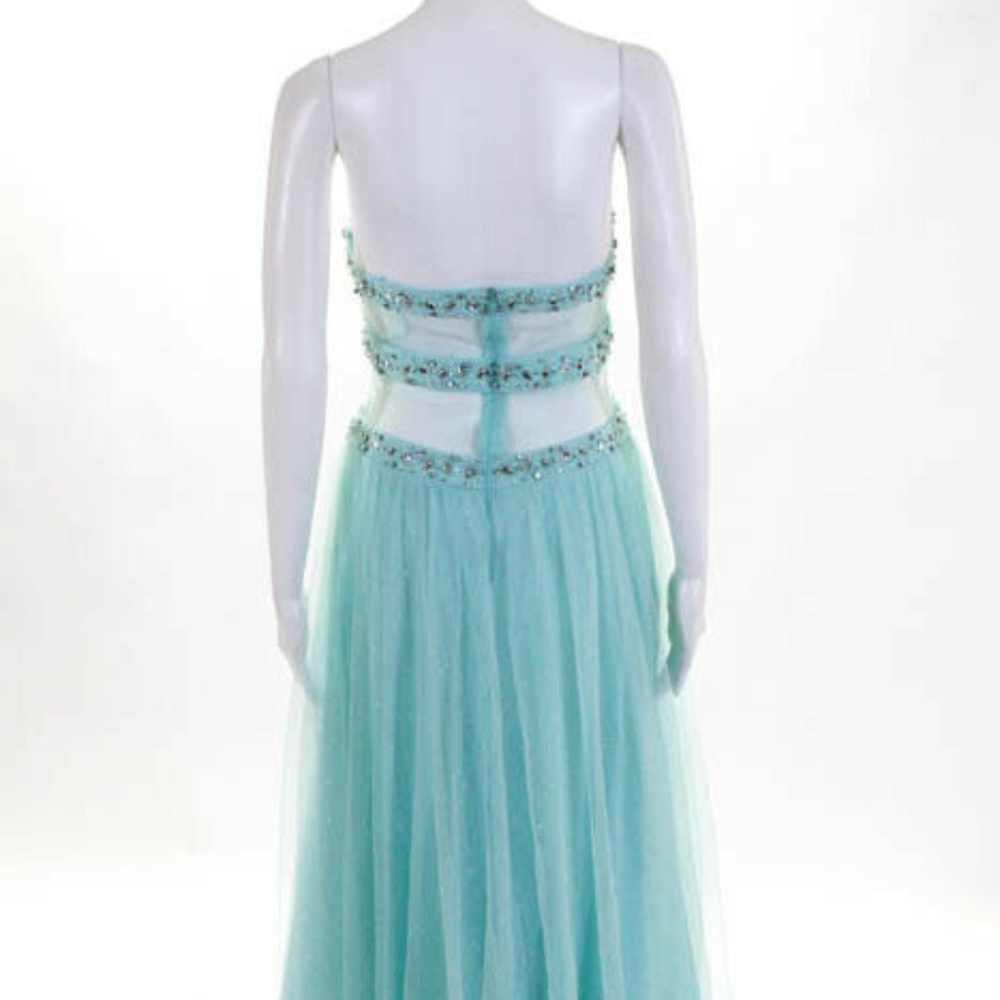 City Lights Mint jewel Rhinestone Sweetheart Gown - Picture 4 of 8